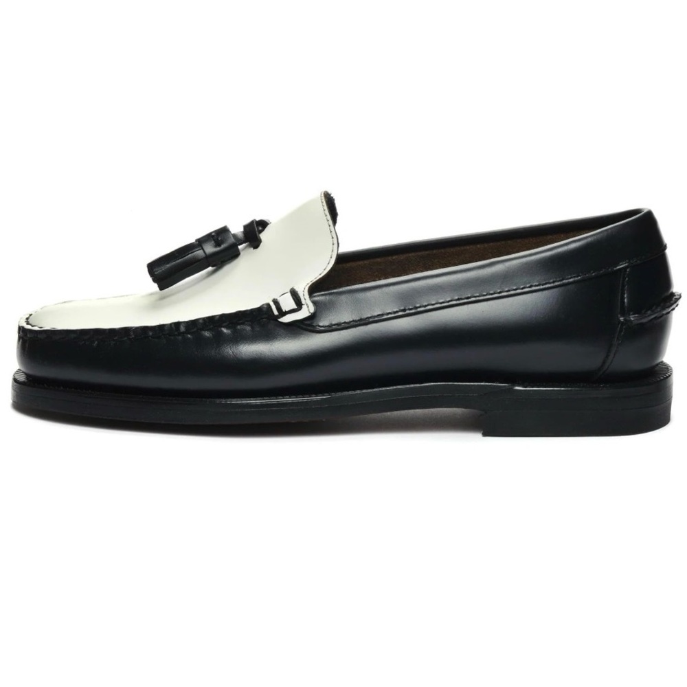 Sebago Will Loafers - Women - Handmade - Leather Black & White Tuxedo Loafers
